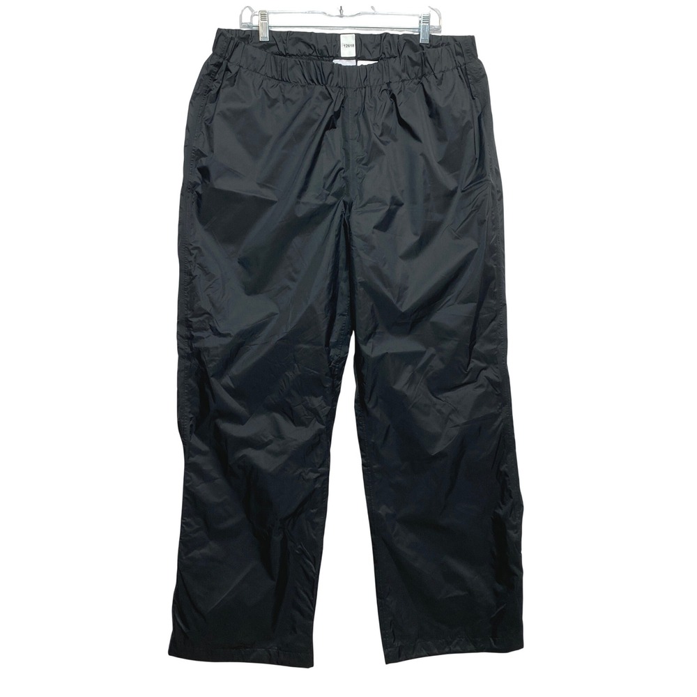 Columbia Rain Pants Womens 1X Black Storm Surge Water Resistant Elastic Waist